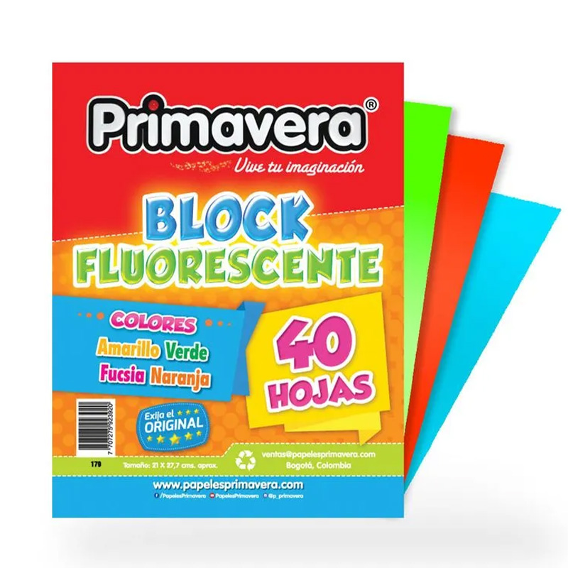 BLOCK CARTA FLUORESCENTE‐PRIMAVERA