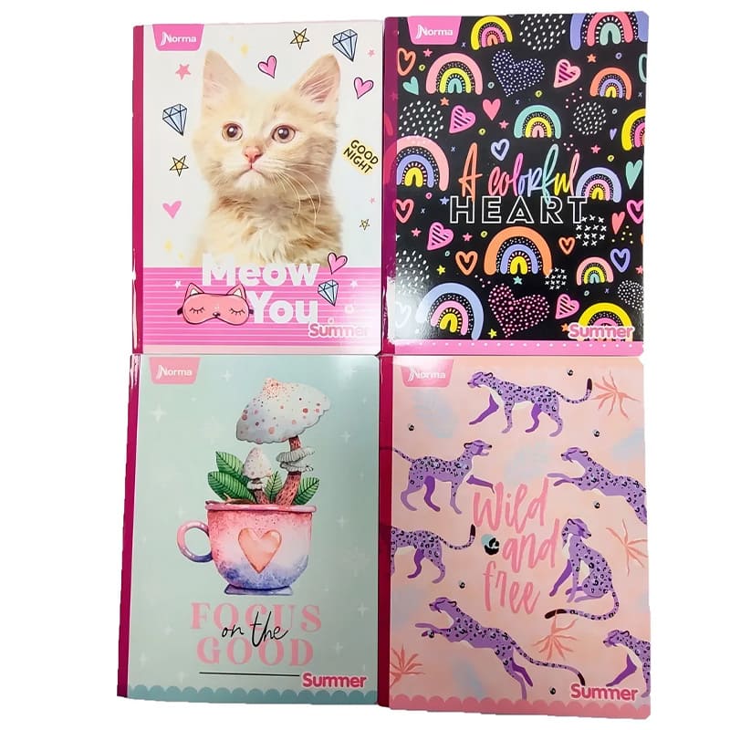 Cuaderno Cosido 50 Hojas cuadros SUMMER/ NORMA STICKER (mujer)