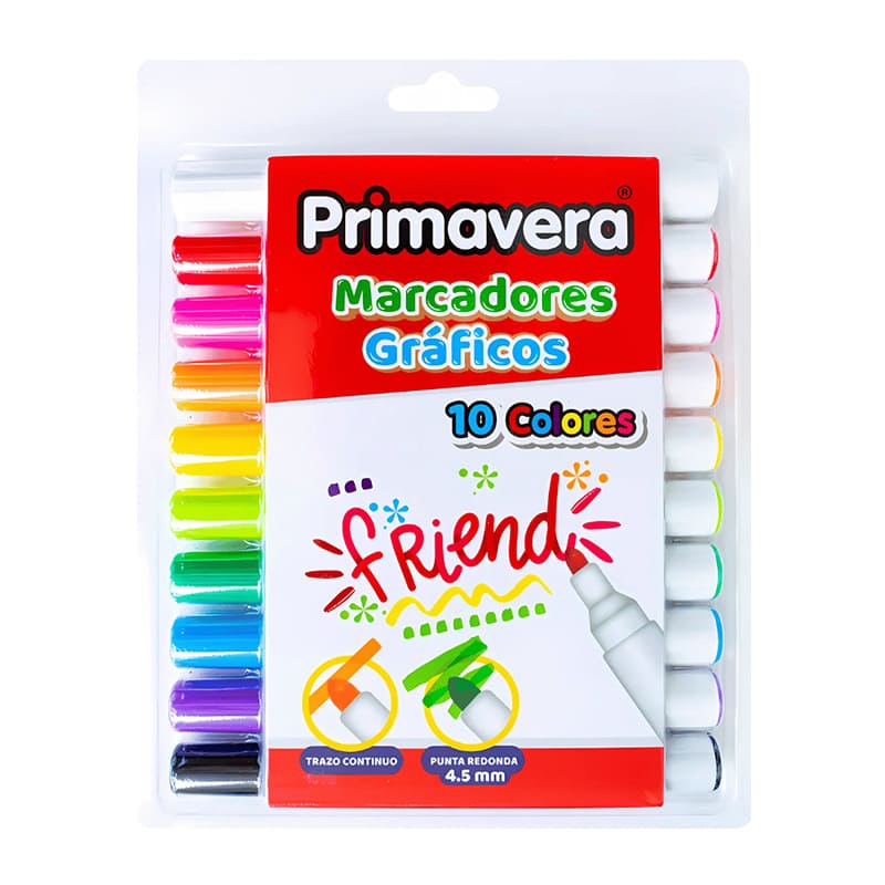 MARCADOR GRAFICO PRIMAVERA X10 COLORES