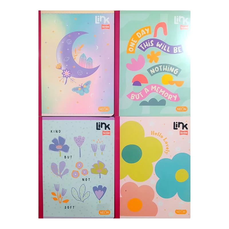Cuaderno cosido 50 hojas cuadros NEON LINK SCRIBE (Mujer)