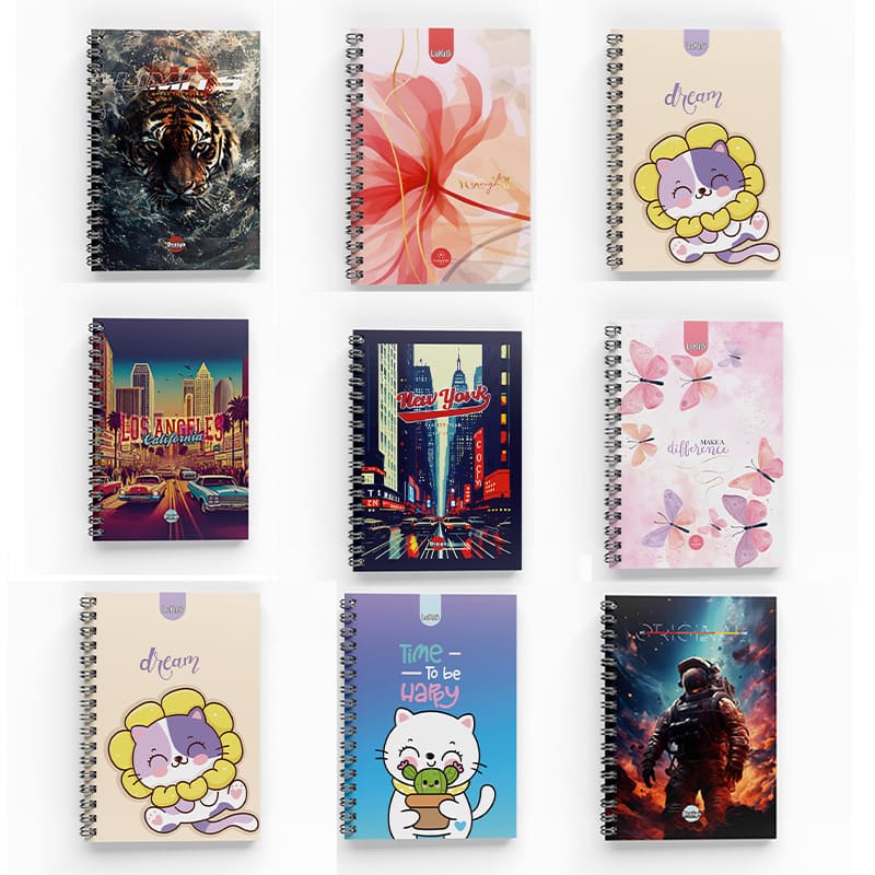 Cuaderno argollado 105 5 materias Mixto LUKIS MOTIVOS/UNICOLOR