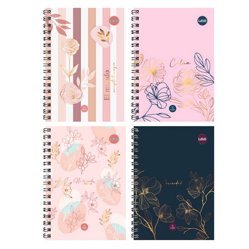 Cuaderno argollado 6 materias rayas LUKIS MOTIVOS/UNICOLOR