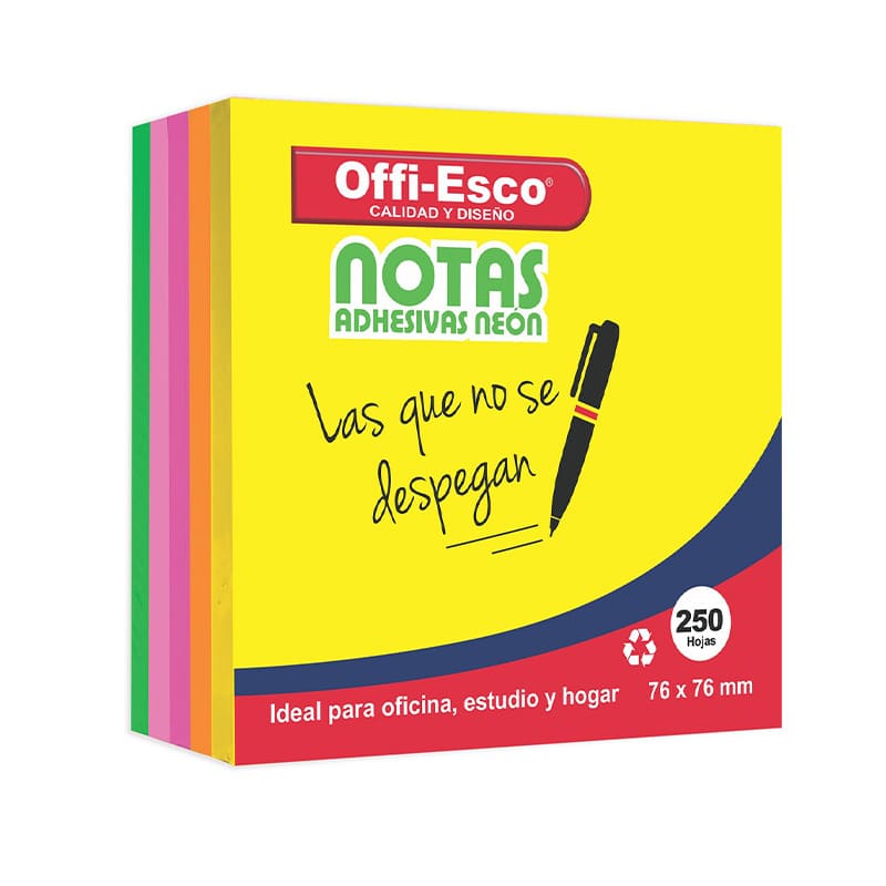 TACO ADHESIVO OFFI‐ESCO OE‐374 76X76 250HOJAS