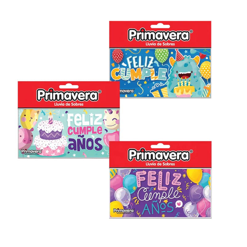 LLUVIA SOBRE PRIMAVERA CUMPLEAÑOS X12UNDS