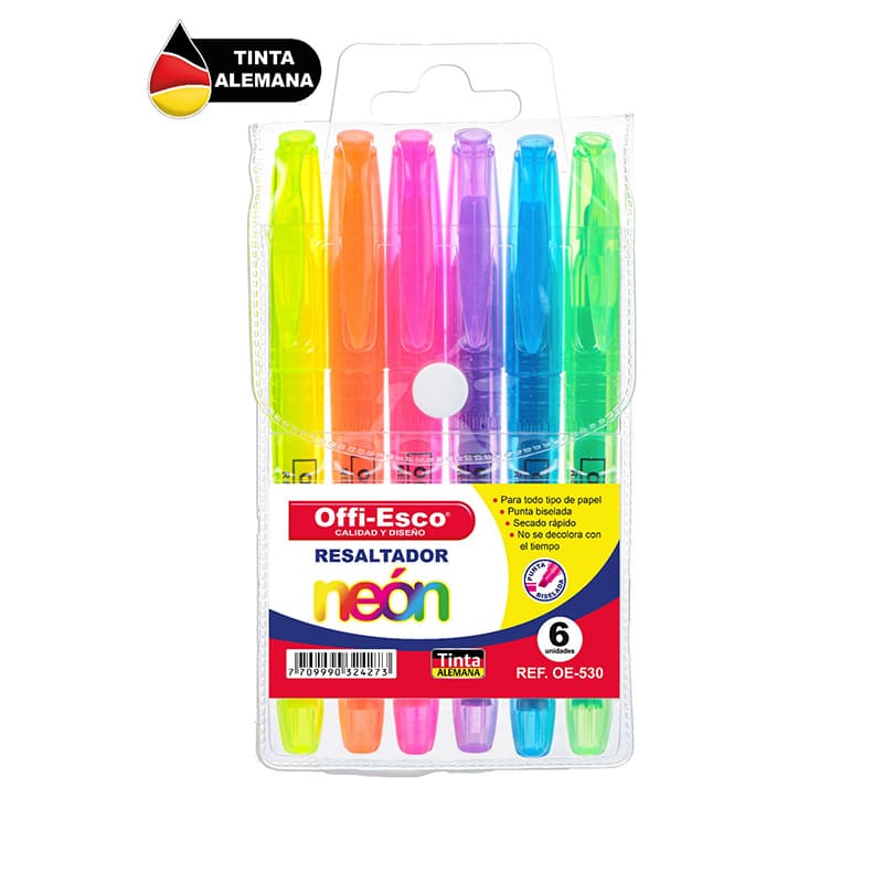 RESALTADOR OFFI PQX 6UND OE‐530 NEON